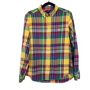 Ralph Lauren Multi Plaid Button Down Shirt Youth XL 18 20 Preppy Classic Spring